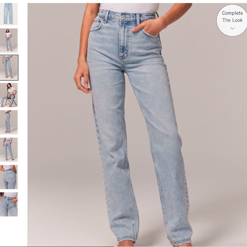 Abercrombie NWOT Ultra High Rise 90s Straight Jean